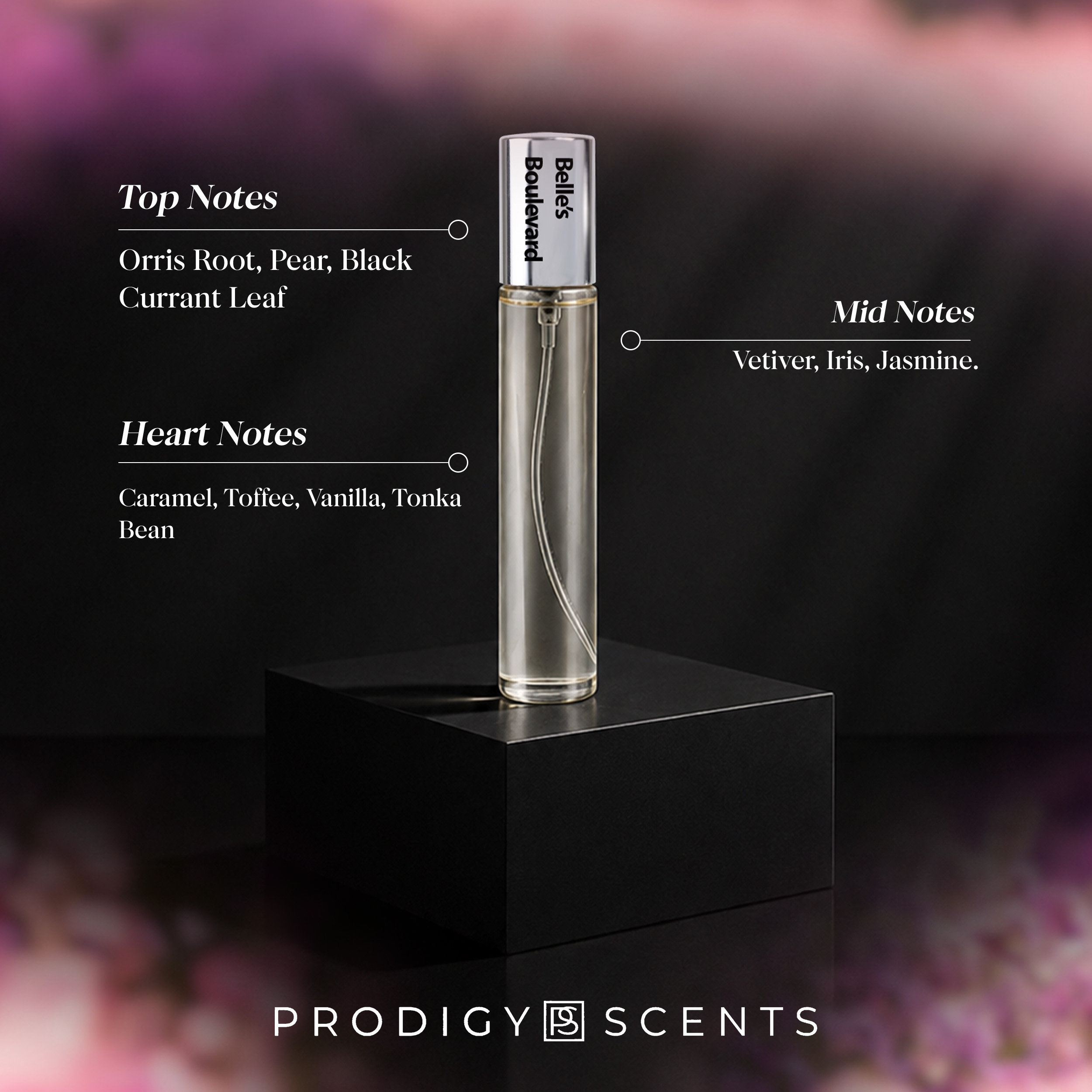 Prodigy Scents Belle's Boulevard Eau de Parfum For Women - 1.14 fl oz with orris root, pear, vetiver, jasmine, caramel & vanilla perfume - Image 2