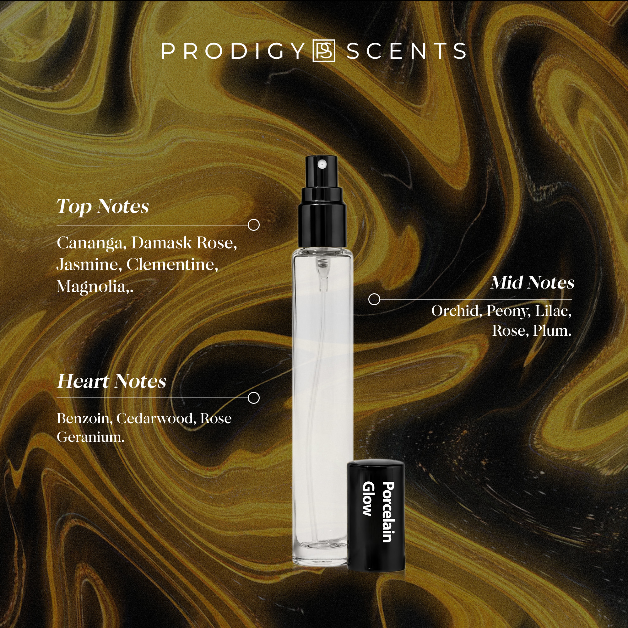 Prodigy Scents Porcelain Glow, 1.14 fl oz Eau de Parfum for Women with Damask Rose, Jasmine, Orchid, Peony & Lilac Notes. Long Lasting Floral Fragrance for Women - Image 6